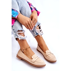 PS1 Mocassins femininos confortáveis ​​de camurça bege Lucca 7