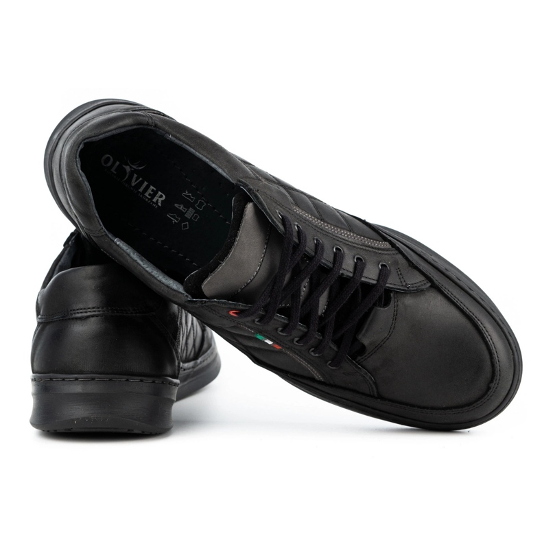 Olivier Sapatos casuais de homem em pele 297GT preto 3