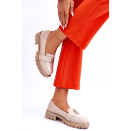 FILIPCZYK Mocassins elegantes de couro bege claro com decoração 2 FILIPCZYK Mocassins elegantes de couro bege claro com decoração 2