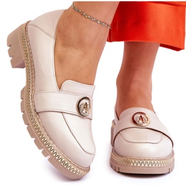 FILIPCZYK Mocassins elegantes de couro bege claro com decoração 4 FILIPCZYK Mocassins elegantes de couro bege claro com decoração 4