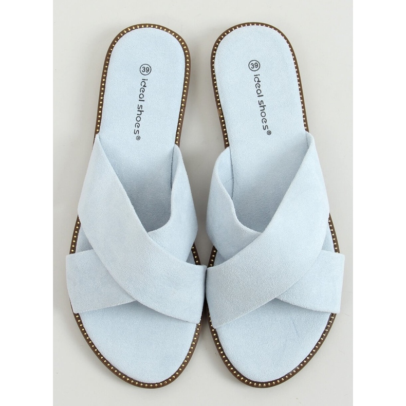 BM Deslizante feminino Alyson LT.BLUE com tiras cruzadas azul 1