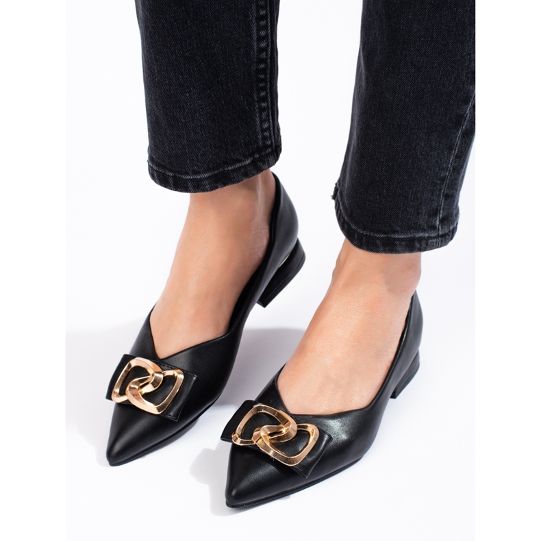 Sapatos de salto raso Vinceza pretos de mulher marrom 2