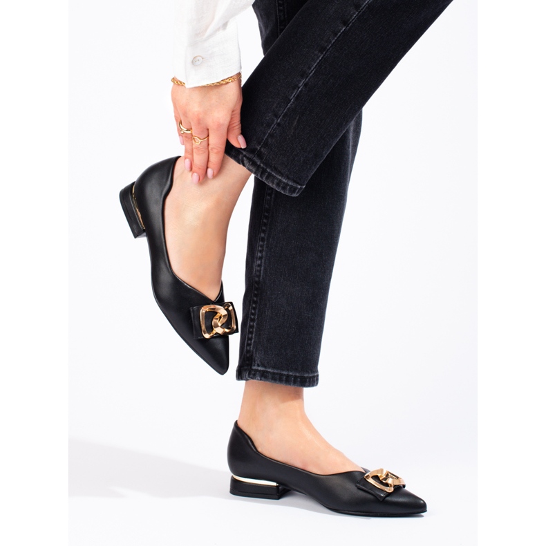 Sapatos de salto raso Vinceza pretos de mulher marrom 1