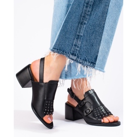 Sandálias de couro com jatos LA.FI preto 1