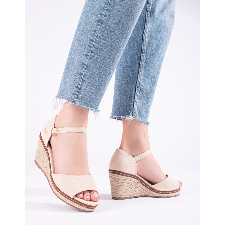 Sandália de cunha preta confortável com alpargatas, Shelovet preto 1