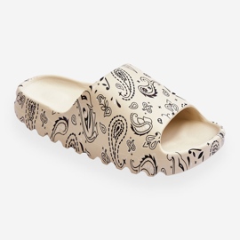 PS1 Chinelos femininos da moda em uma enorme plataforma bege lorette 1