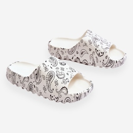 PS1 Chinelos femininos da moda em plataforma maciça branca Lorette branco 1