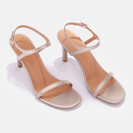 Marco Shoes Sandálias de salto alto dourado 1