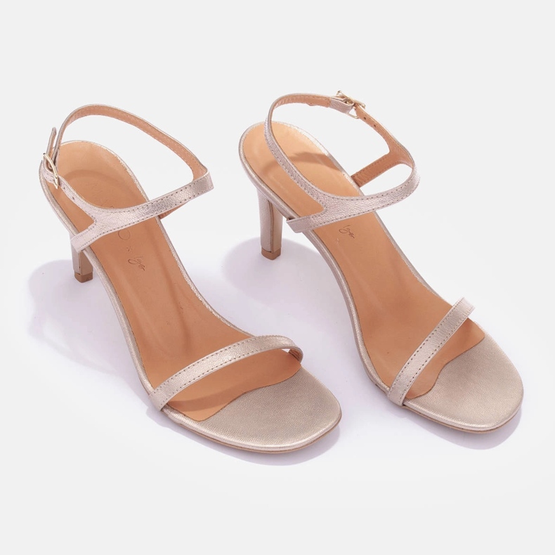 Marco Shoes Sandálias de salto alto dourado 1