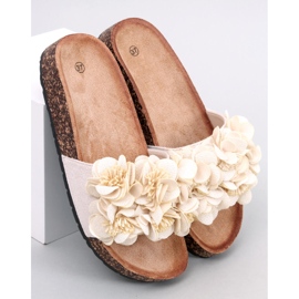 BM Chinelos de cortiça com flores Brice Beige bege 1