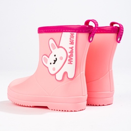 Shelovet botas baixas para meninas com um coelho rosa 1 Shelovet botas baixas para meninas com um coelho rosa 1