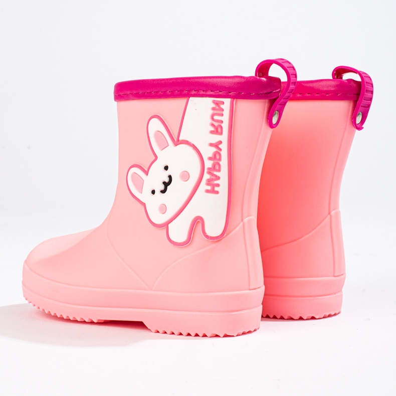 Shelovet botas baixas para meninas com um coelho rosa 1 Shelovet botas baixas para meninas com um coelho rosa 1