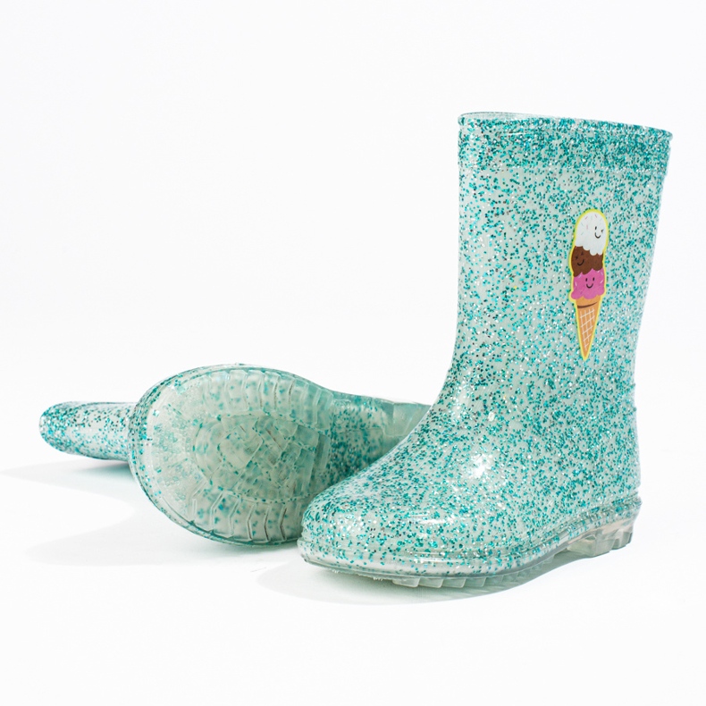 Botas de menina com brilho alto Shelovet menta verde 1