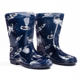 Galochas de menino alto com o padrão Shelovet azul marinho 1