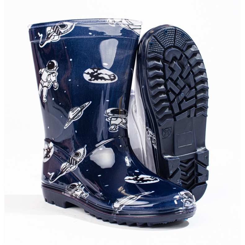 Galochas de menino alto com o padrão Shelovet azul marinho 2