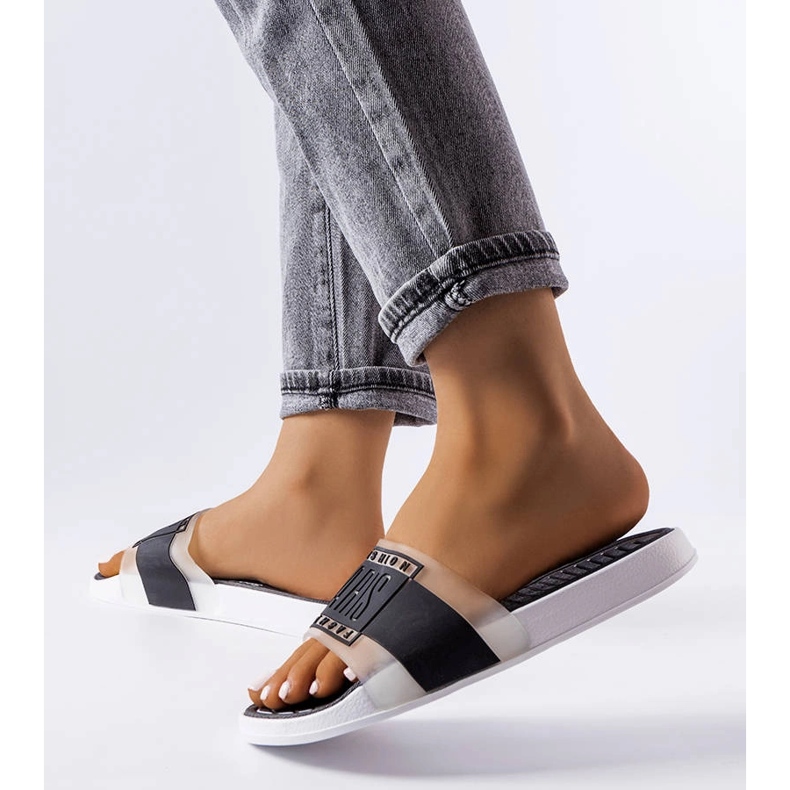 Chinelos de borracha pretos de Paris 1