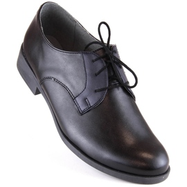 Sapatos juvenis de comunhão formal pretos Kornecki 6120 1