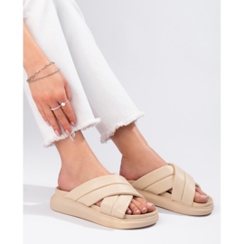 Chinelos na plataforma LA.FI bege 1