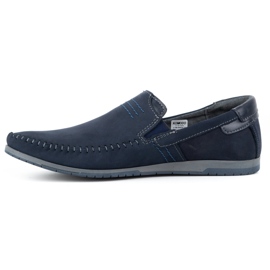 KOMODO Mocassins de couro masculino 876 azul marinho 1