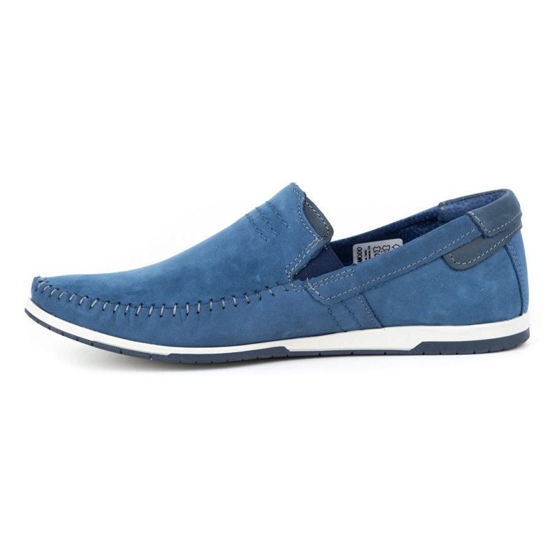 KOMODO Mocassins de couro masculino 876 azul 1