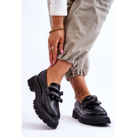 Sapatos mocassins de couro Big Star LL274580 preto 2