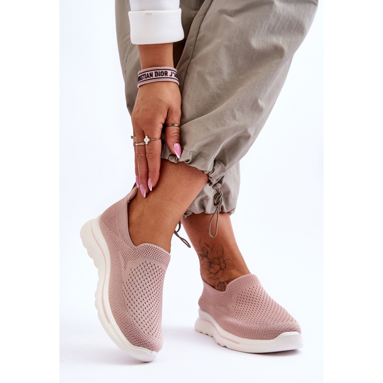 Tênis têxtil feminino Adiora rosa sem cadarço 2