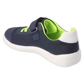 Befado esportivo infantil com velcro, azul marinho e verde 451X004 1