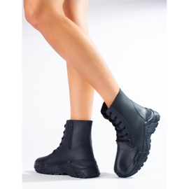 Botas de chuva de mulher com atacadores Shelovet azul marinho 1