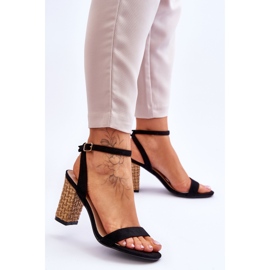 Sandálias de camurça em barra trançada preta Selila preto 2