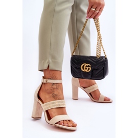 Sandálias de Camurça com Salto Trançado Bege Roselia 2