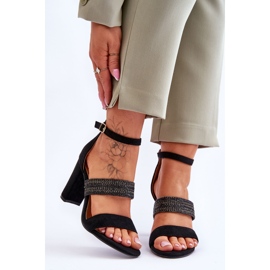 Sandálias de Camurça com Salto Trançado Preto Roselia 1