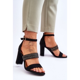 Sandálias de Camurça com Salto Trançado Preto Roselia 2
