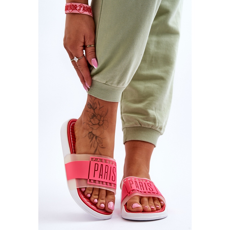 Chinelos esportivos femininos neon rosa nascer do sol 1