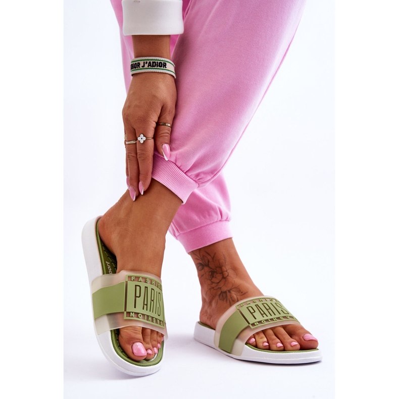 Chinelos esportivos femininos verde nascer do sol 2