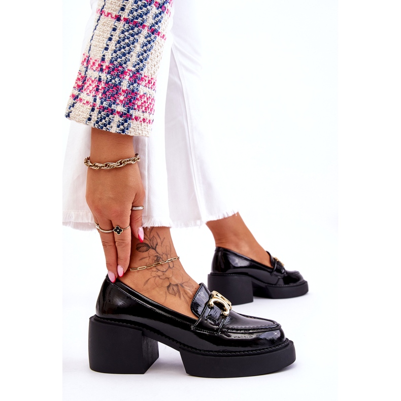 S.Barski Sapatos da moda com saltos maciços pretos Imani 3