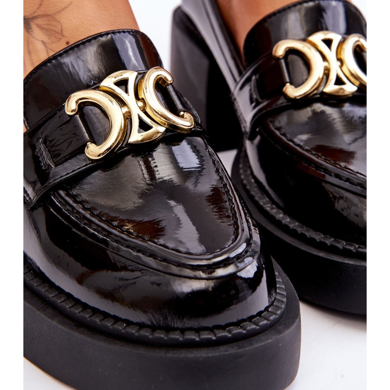 S.Barski Sapatos da moda com saltos maciços pretos Imani 4