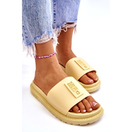 Chinelos femininos Big Star JJ274A305 Amarelo 2