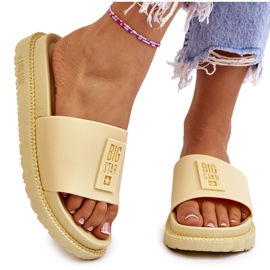 Chinelos femininos Big Star JJ274A305 Amarelo 4