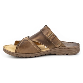 ŁUKPOL 866 chinelos masculinos marrons castanho 2