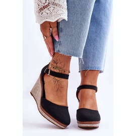 PS1 Sandálias clássicas femininas com cunha preta Malani preto 1