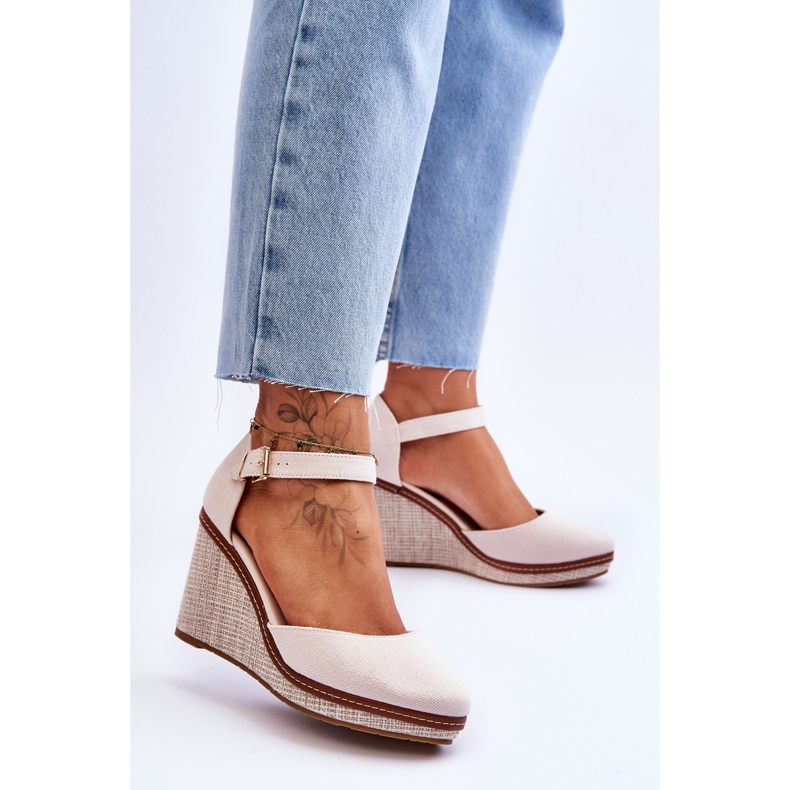 PS1 Sandálias femininas clássicas com cunha bege malani 2