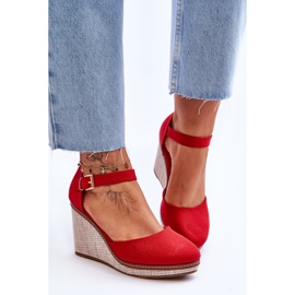 Sandálias femininas clássicas com cunha vermelha Malani vermelho 3