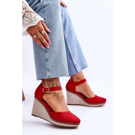 Sandálias femininas clássicas com cunha vermelha Malani vermelho 7