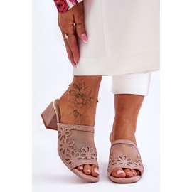 Chinelos de Salto Com Malha S.Barski KV-612-1 Nude bege 1