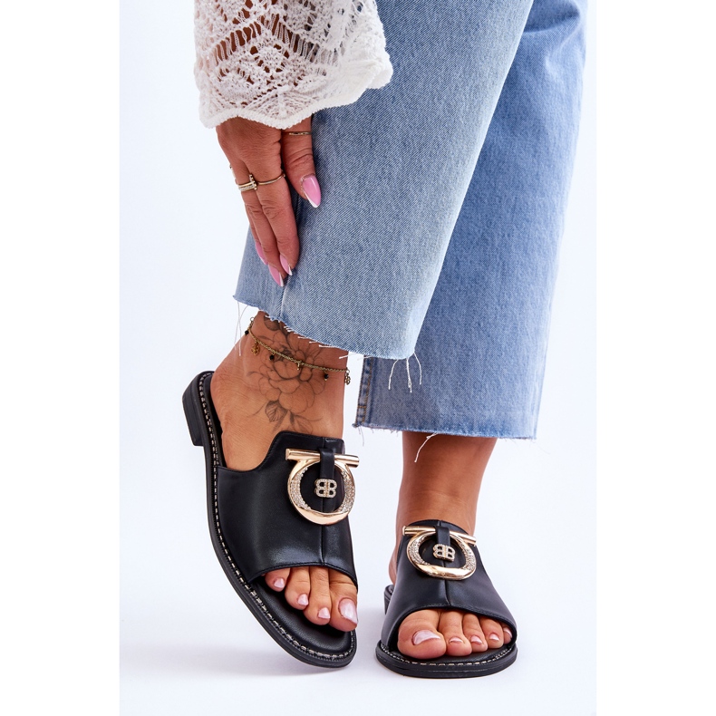 Chinelos de couro sapatos confortáveis ​​S.Barski KV-2775-32 preto 1