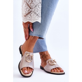 Chinelos de Couro Sapatos Comfort S.Barski KV-2775-32 Nude bege 2