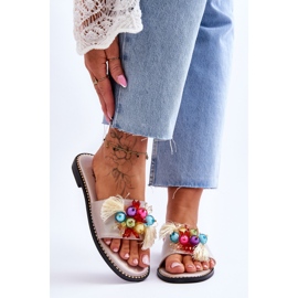 Chinelos Com Contas Decorativas S.Barski KV-2775-47 Nude bege 1