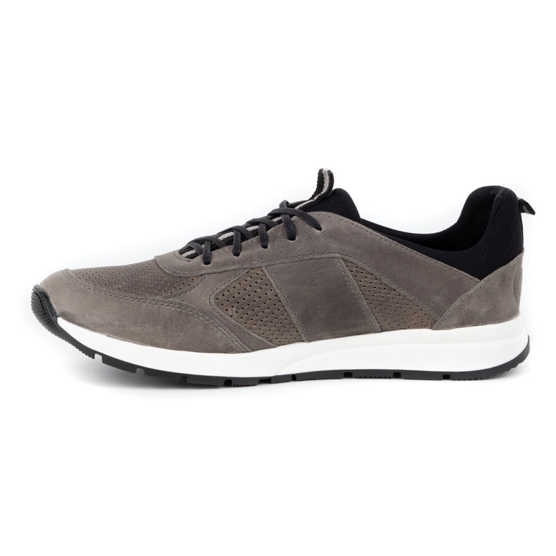 Polbut Sapatos casuais de couro masculino 2111P cinza 1