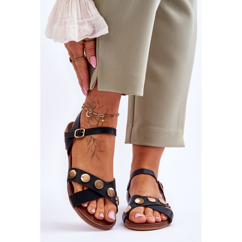 Sandália rasa S.Barski KV-5541-35 preta preto 1