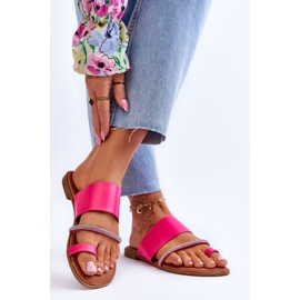 Chinelos femininos com alça decorativa fúcsia sublime rosa 2